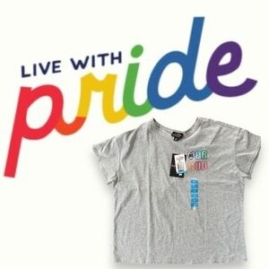 NWT Grey Pride Shirt with Be Proud heart. Size XL